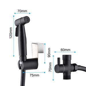 Pulvérisateur de bidet portatif pour le nettoyage des toilettes et des couches lavables, robinet de bidet en plastique ABS, idéal pour les voyages, avec des caractéristiques en acier faciles à utiliser - Product Image 2