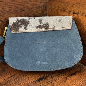 Bolso bandolera de cuero de ante reciclado genuino de estilo occidental de nueva moda y bolso de hombro de piel de vaca a la moda para mujer - Product Image 4