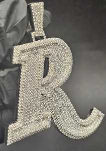 Custom R Letter Moissanite Diamond <b>Initial</b> Hip Hop <b>Pendant</b> Iced Out 925 Sterling <b>Silver</b> For Men's Fine Jewelry <b>Pendants</b> & Charms - Product Image 5