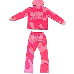 Conjunto de Sudadera con Capucha y Pantalones Deportivos de Estilo Patchwork Personalizado para Hombre, Estilo Urbano y Moderno, 2025 - Product Image 1