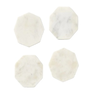 Posavasos de mármol en blanco, posavasos de pizarra absorbente en forma de ptagon personalizado, juego de posavasos para bebidas, diseño personalizado, venta al por mayor - Product Image 1