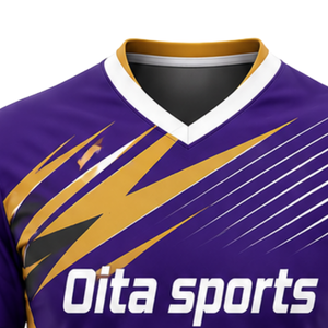 Uniforme de Voleibol Morado, Blanco y Dorado, Conjunto de Camiseta Sublimada de Manga Corta y Pantalones Cortos, Ropa Deportiva para Equipo, Entrenamiento y Partidos - Product Image 4