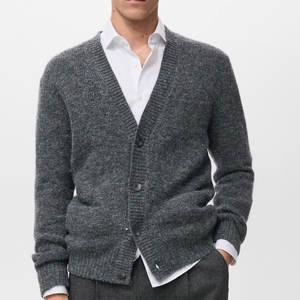 Wholesale Price 100% Cotton Breathable <b>Cardigan</b> <b>Sweater</b> Classic Style Front Logo Customizable - Product Image 1
