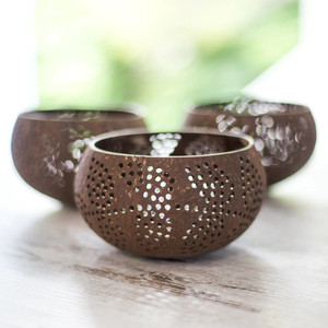 เชิงเทียนกะลามะพร้าวเชิงเทียนของขวัญสำหรับคริสต์มาส - Product Image 3