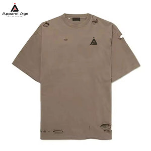 Wholesale Fashionable Men Distressed T-<b>Shirt</b> Outdoor Use Casual Wear New Design 100% Cotton Distressed T-<b>Shirt</b> For Men - Product Image 1