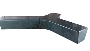 Banco de Fibra de Vidrio Negro en Forma de Y de KNT Creations, Resistente, Acabado Mate Clásico, Impermeable, para Interiores y Exteriores - Product Image 3