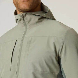 Chándal verde claro para hombre, manga larga, con capucha, cremallera frontal, bolsillos laterales, corte regular, ropa deportiva informal, temporada de primavera - Product Image 6
