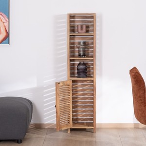 Colonne de rangement Vandana Royal Edge avec structure à persiennes en acacia - Product Image 3