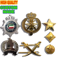 Badge métallique personnalisé style Moyen-Orient, plaqué or, forme couronne, médaillon, souvenir culture arabe, épingle, accessoires professionnels