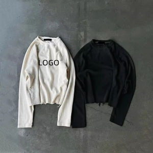 Camiseta de Manga Larga Personalizada para Hombre, de Algodón, Estilo Waffle, Suave, Ajustada, Tejido Térmico, Transpirable, de Secado Rápido, Cuello Redondo, Corte Relajado - Product Image 2