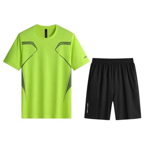 2024 survêtement décontracté costume à manches courtes fitness course en plein air séchage rapide survêtement en soie de glace pour hommes - Product Image 4