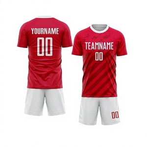 100% Polyester Print Men's Mesh Fabric Soccer Jersey Shirts Breathable Quick Dry Short Sleeve V-neck Football Player Name - Product Image 1