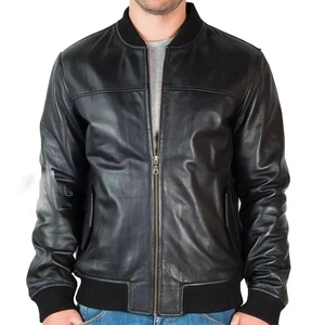 Custom Logo Leather Winter <b>Jacket</b> Men <b>Slim</b> <b>Fit</b> Stand Collar High Quality Premium Real Leather Street wear Biker Style <b>Jacket</b> - Product Image 1