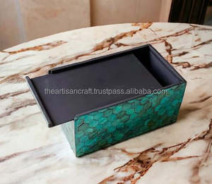 ที่ใส่ผ้าเช็ดปากและกล่องกระดาษทิชชูทำจากเรซินรูปทรงสี่เหลี่ยมผืนผ้าลายดอกไม้และไข่มุกสุดหรู - Product Image 6