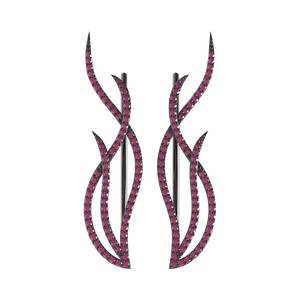 แฟชั่น925ของแข็งเงินสเตอร์ลิงปูทับทิมพลอยหู Cuffs โดย Metarock อัญมณี - Product Image 1