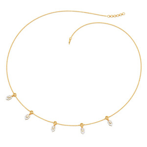 Five Geometric Charm Diamond <b>Necklace</b> with <b>Delicate</b> Hanging Frame Motif Design - Product Image 3