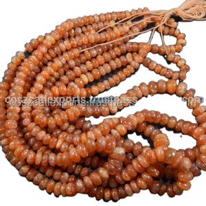 Perles naturelles en pierre de soleil naturelle, perles Oregon, diamètre de 5 à 11mm, pierres précieuses Orange - Product Image 1