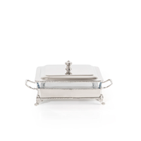 Plat à chafing de luxe carré en acier inoxydable avec couvercle, chauffe-plat élégant pour buffet, traiteur, hôtel