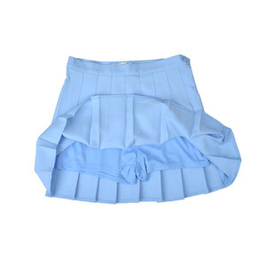 High Waist <b>Pleated</b> <b>Mini</b> <b>Skirt</b> Women Solid Color Light Blue Woven Athletic Style All Seasons Wholesale Custom OEM - Product Image 6