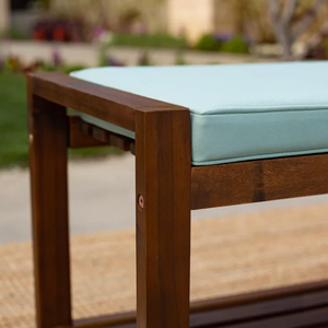 Teak Wood Patio <b>Bench</b> With Minimalist Design and Soft <b>Cushion</b> for Home Furniture Decoration and Garden Set - Product Image 5