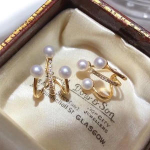 Boucles d'oreilles en cristal vintage de la ville de bijouterie de Zhuji, perle d'eau douce naturelle, même style que les boucles d'oreilles populaires sur les réseaux sociaux - Product Image 2