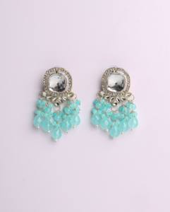 Pendientes de lujo con cuentas de color pastel Firozi, hechos a mano, de aleación de zinc chapada en oro, joyería tradicional étnica para bodas, para mujer. - Product Image 3