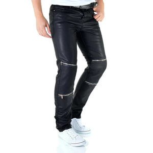 Pantalones de Moda para Hombre de Marca Privada, Cuero Ecológico Sostenible, Detalle de Botones Premium, Venta al Por Mayor, Ropa de Sialkot - Product Image 4