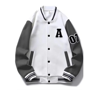 Men Winter Varsity College Jacket Custom Logo <b>Plain</b> Letter Embroidery University Outerwear Jacket - Product Image 1