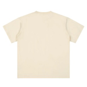 เสื้อยืดคอกลมแขนสั้นทรงปกติสีเบจสำหรับผู้ชาย ผ้าฝ้ายเจอร์ซีย์ 100% สไตล์ลำลอง สีพื้น พิมพ์ลายดิจิทัล ระบายอากาศได้ดี - Product Image 2