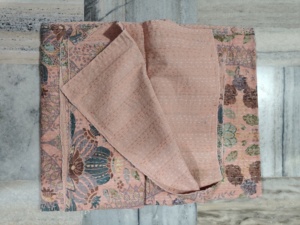 Handmade Kantha Quilt Reversible Cotton Blanket Pink <b>Floral</b> Pattern Home Decor Gift for Her - Product Image 2