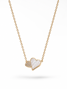 Collar con Colgante de Corazón Chapado en Oro Rosa ELVORA GEMS, con Zirconia y Perla Cultivada en Engaste de Bisel, Cadena de Cuerda para Mujer, Romántico para Uso Diario - Product Image 5