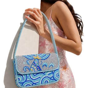 Bolso de hombro decorativo multicolor con bordado de cuentas para mujer, bolso cruzado moderno para eventos, fiestas, regalos, bolso de moda. - Product Image 2
