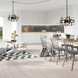 Lampadario Industriale a 5 Luci in Metallo a Forma di Tamburo e Lampada a Sospensione Stile Industriale per Illuminazione d'Interni - Product Image 2