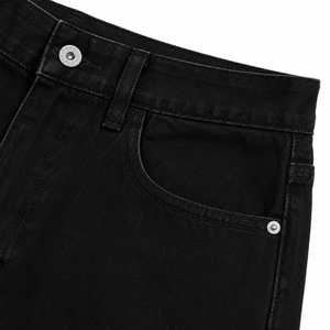Custom Streetwear Denim Jorts Men's Loose Fit Black Jean Shorts OEM Clothing Factory - Product Image 6
