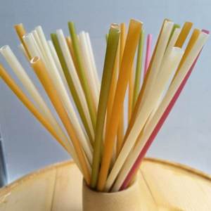 Pailles en farine de riz blanc vietnamien de qualité supérieure, pailles biodégradables pour thé au lait et enfants - Product Image 1