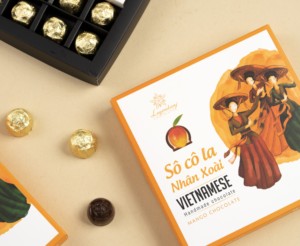 Boîtes cadeaux de chocolat avec garniture à la mangue pour souvenirs, cadeaux et vente en gros de chocolat, emballage personnalisé - Product Image 1