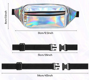 กระเป๋าคาดเอวผู้หญิงแบบมีสายสะพาย ดีไซน์โฮโลแกรมเงาวาว กันน้ำ เหมาะสำหรับผู้หญิงและเด็กผู้หญิง ใช้ได้ในงานเทศกาล ปาร์ตี้ ท่องเที่ยว เดินป่า และกิจกรรมกลางแจ้งอื่นๆ - Product Image 3