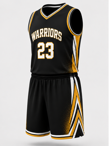 Conjunto de Camiseta de Baloncesto Warriors para Hombre, Sin Mangas, Cuello en V, Uniforme Sublimado, Absorbe la Humedad, 100% Poliéster, Corte Atlético - Product Image 2