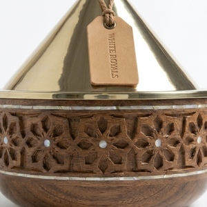 Olla de Madera Artesanal de Lujo para Calentar Comida, con Base de Acero Inoxidable, Duradera, Ecológica, para Buffet, Juego de Vajilla - Product Image 2