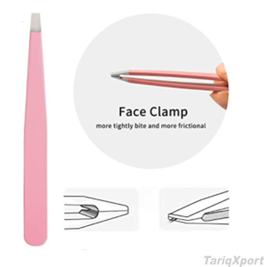 Customized Cosmetic Tweezer 2pcs 4pcs Black <b>Pink</b> Slanted Pointed Eyelash Eyebrow Tweezers <b>Set</b> With case - Product Image 4