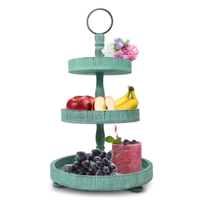 ถาดโลหะ3-Tiered ทันสมัยถาดวางของตกแต่งโรงนาปรับได้สำหรับห้องครัวคัพเค้กที่เก็บกาแฟ - Product Image 1