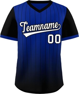 Camiseta de béisbol personalizada con cuello en V, camisetas de béisbol con rayas deportivas estilo Hip Hop, nombre y número personalizados para hombres/mujeres/jóvenes - Product Image 1
