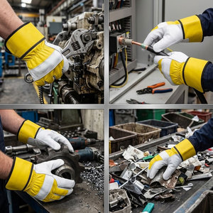 Gants de sécurité confortables en cuir de chèvre, résistants, pour travaux de jardinage, doux, usage personnel, anti-vibrations, anti-statiques - Product Image 3
