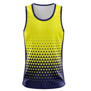 Custom Eco-Friendly Lightweight Sublimated Men's Track Field Uniform Set Sleeveless <b>Running</b> Singlet Shorts 100% Polyester - Product Image 2