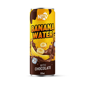 Bebida carbonatada de plátano y chocolate en lata de 325 ml, marca privada, lista para beber - Product Image 1