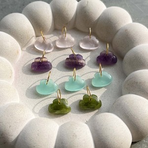 Pendentif Breloque en Pierre de Lune Arc-en-ciel avec Anneau Doré pour la Fabrication de Colliers et Boucles d'Oreilles - Product Image 4