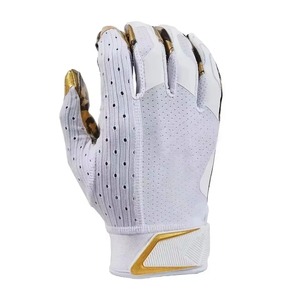 Gants de football américain personnalisés pour receveur, respirants, antidérapants, légers, avec sangle de poignet réglable et fermeture auto-agrippante sur les doigts. - Product Image 2