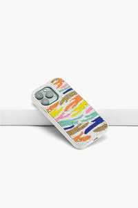 Funda de Teléfono Bordada a Mano con Flores y Patrón Abstracto Colorido, Material de Cuentas de Vidrio, Base de Algodón, Artesanía Sami - Product Image 3