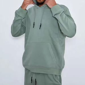Custom Solid Streetwear Unisex Sweatsuits Mens Winter Tracksuit Set Two Piece Breathable 100% Cotton Reversible Hoodie Shorts - Product Image 5