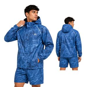 Ensemble veste coupe-vent et short camouflage style unique, en nylon respirant, coupe-vent, écologique, pour homme, mode outdoor. - Product Image 1